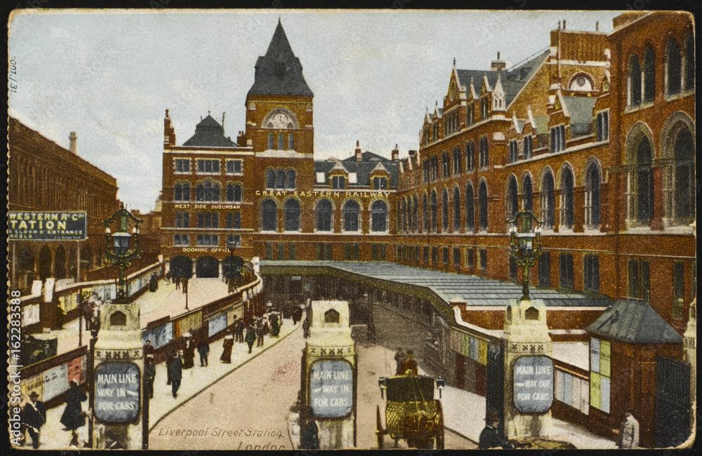 Obraz premium Liverpool Street Approach. Date: 1905