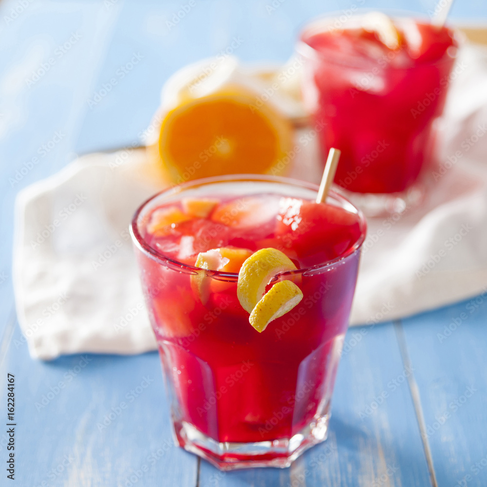 Sangría, spanish drink- Red wine and fruit Sangría, spanish drink- Red wine and fruit