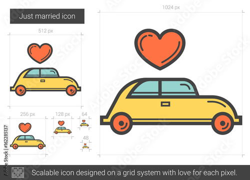Just married line icon.