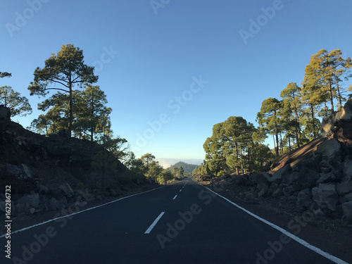 Empty road at Teide National Park photo