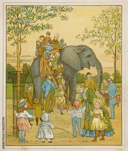 Elephant Ride. Date: 1883 photo