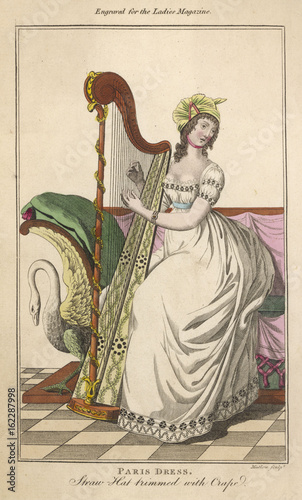 Harpist 1798. Date: 1798