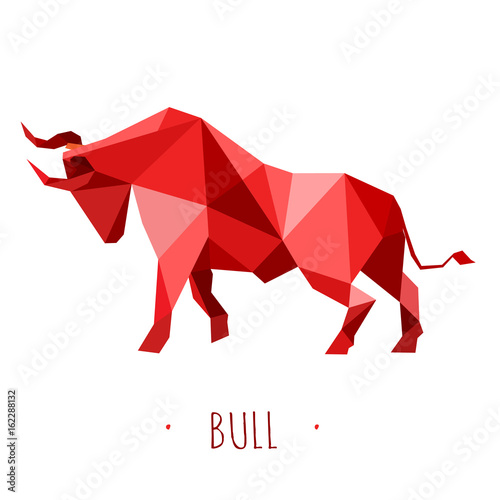 Bull stylized triangle polygonal model