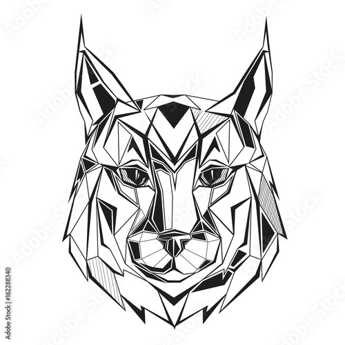 Lynx stylized triangle polygonal model