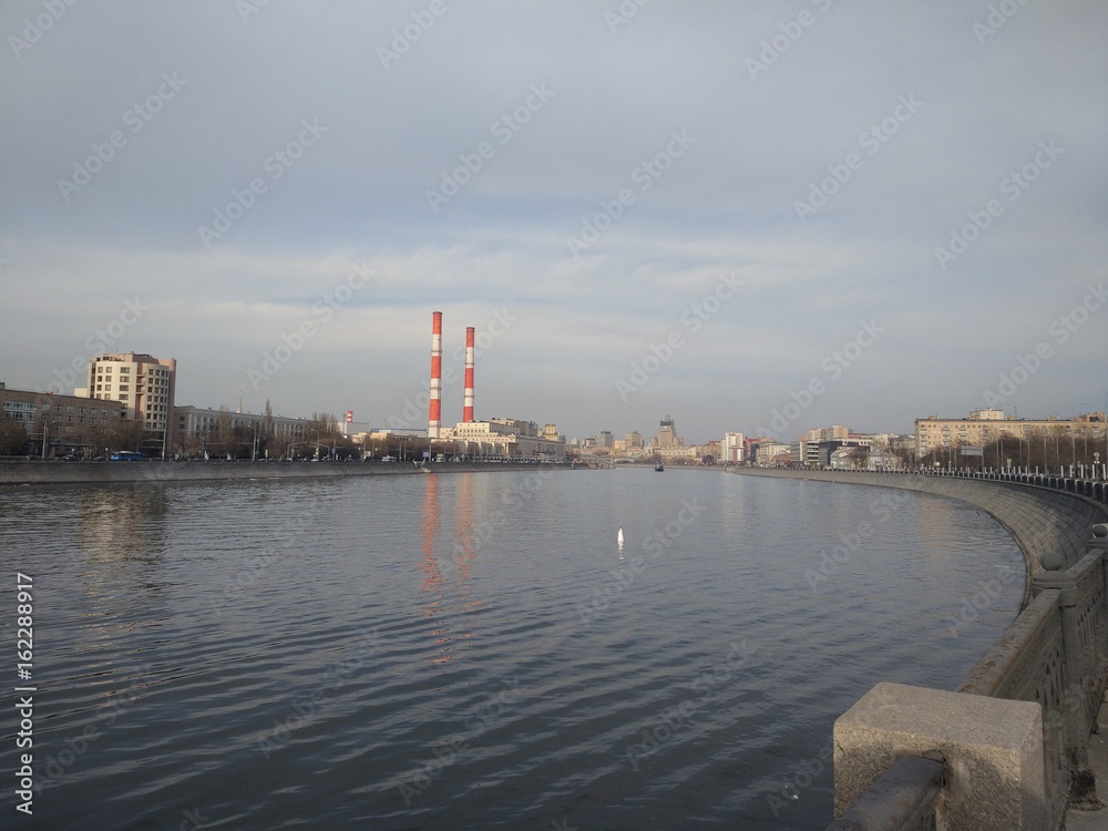 Fototapeta premium Moscow river view, 2017
