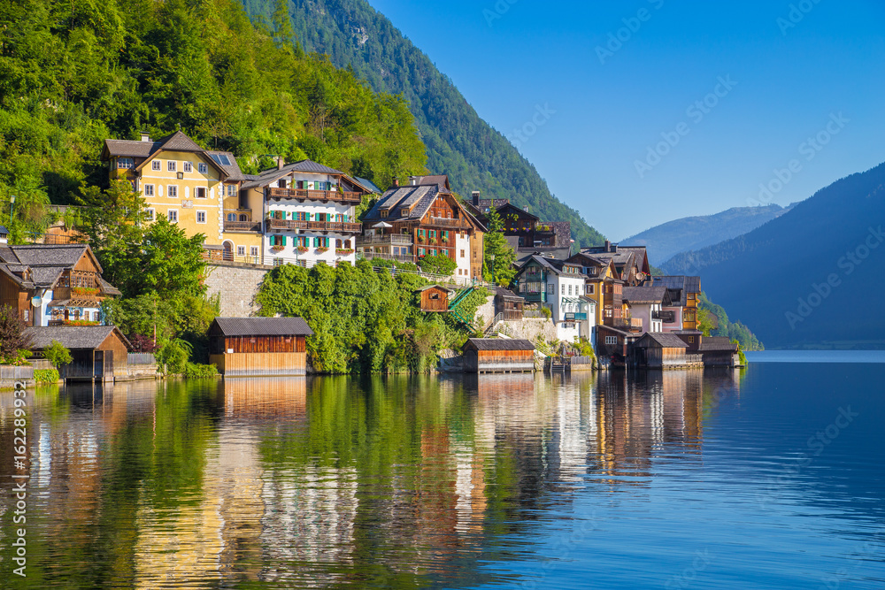 Hallstatt lakeside town in summer, Austria
