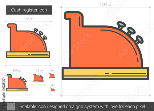 Cash register line icon.
