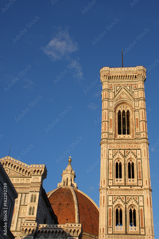 Roofs of Duomo Santa Maria Del Fiore and Campanile. Florence, Italy