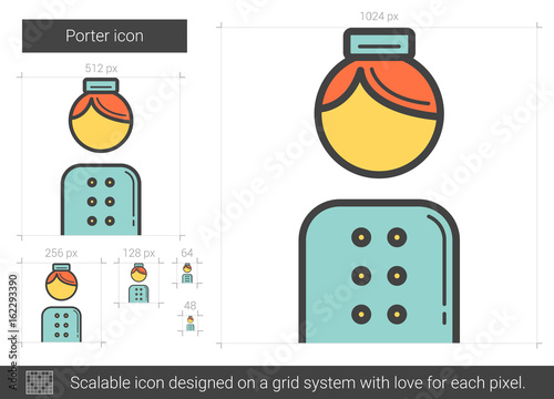 Porter line icon.