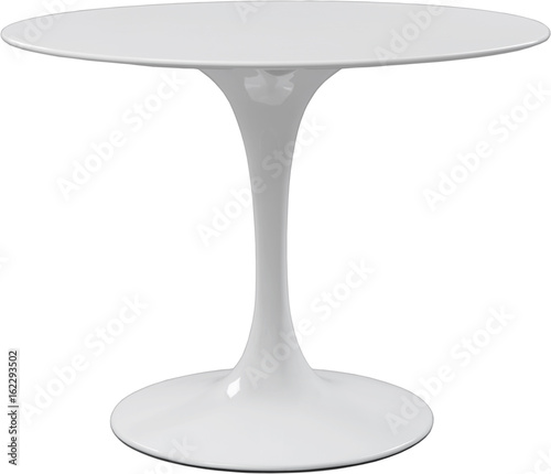 round white dinning table. Modern designer, table isolated on white background. Series of furniture. photo