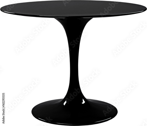 round black dinning table. Modern designer, table isolated on white background. Series of furniture. photo