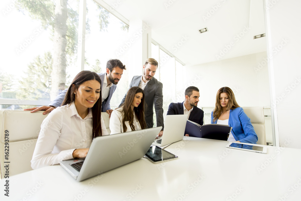 Startup business team on meeting in modern bright office Startup business team on meeting in modern bright office