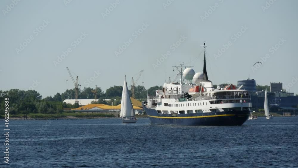Ferry at the River Daugava in Riga, Latvia Ferry at the River Daugava in Riga, Latvia