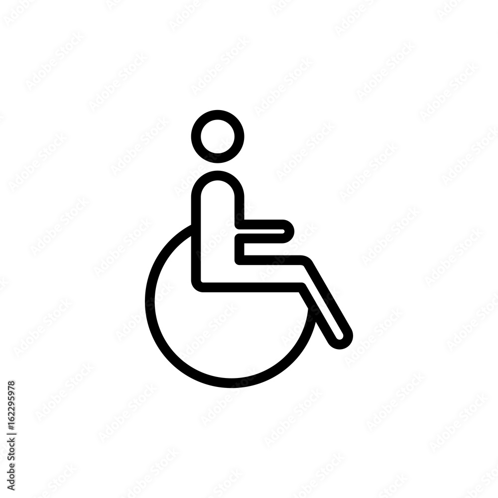 thin line disabled handicap icon on white background thin line disabled handicap icon on white background