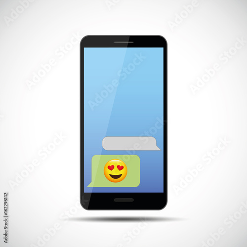 smartphone kommunikation herzaugensmiley