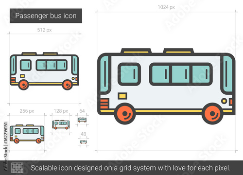 Passenger bus line icon.