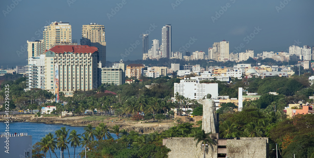 Santo Domingo waterfront, shoreline and shyline - Dominican Republic - Caribbean tropical island