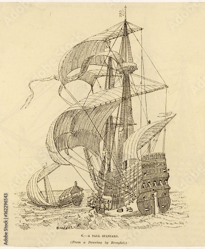 16th century Spanish galleon     . Date: circa 1550