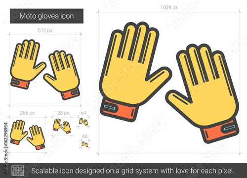 Moto gloves line icon.