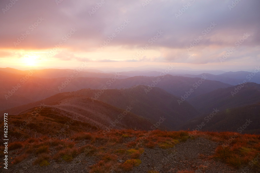 Sonnenuntergang Australian Alps