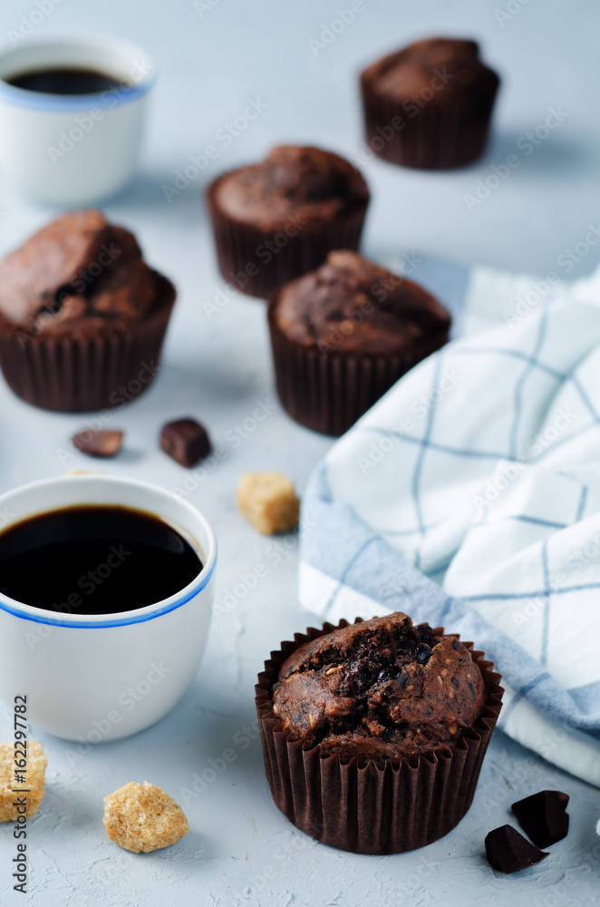 Chocolate chips oats chocolate muffins Chocolate chips oats chocolate muffins