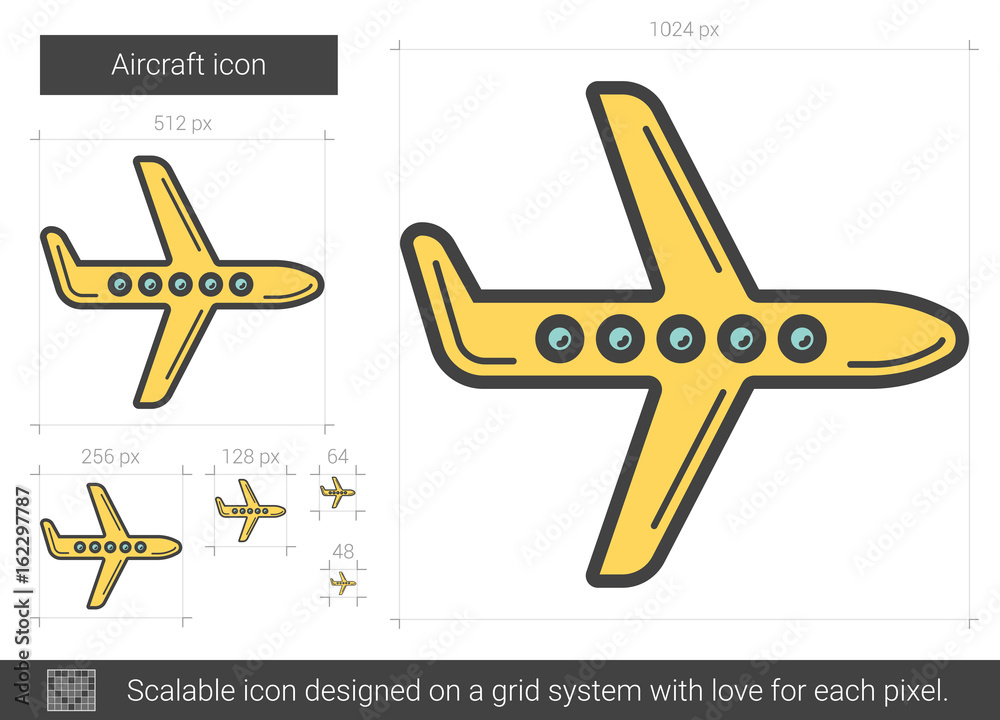 Aircraft line icon.