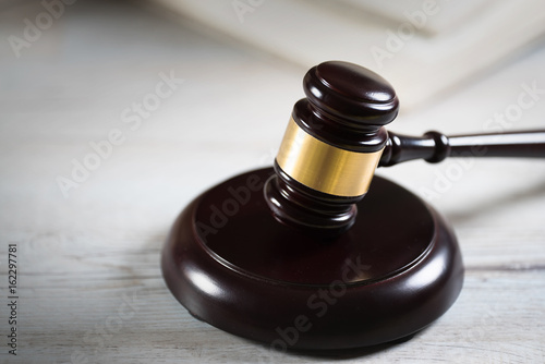 Symbol of law and justice. Concept law and justice. Scales of justice, gavel and book.