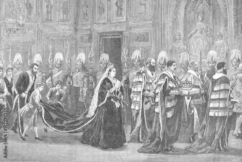 Slika na platnu Queen Victoria opening Parliament. Date: 1886
