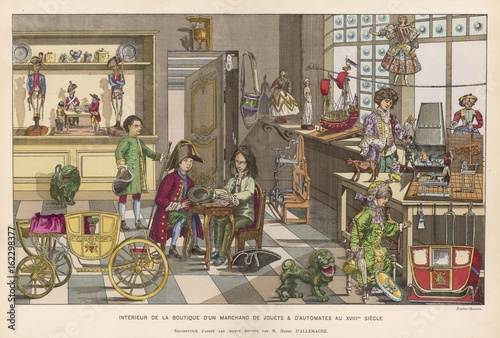French Toy Shop - 18th century. Date: 18th century
