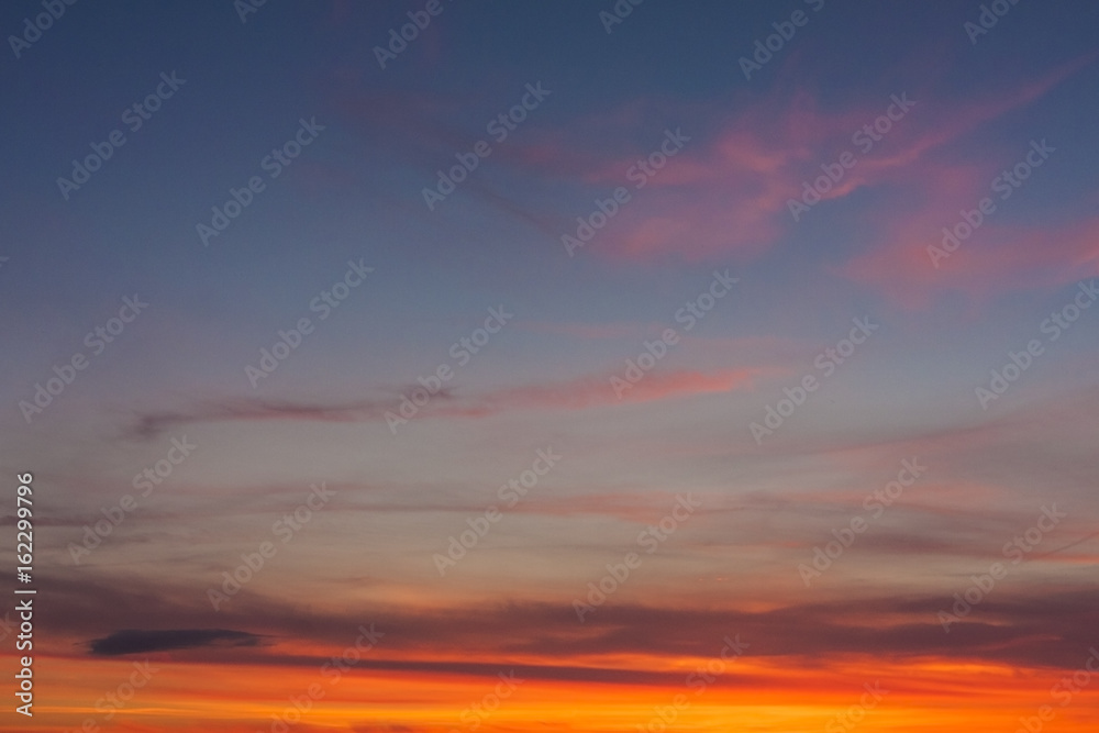 Sunset sky for backgrounds and sky replacement