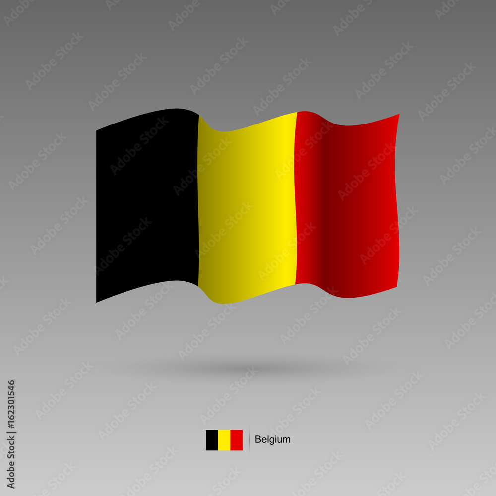 Fototapeta premium Belgium flag. Official colors and proportion correctly. High detailed vector illustration. 3d and isometry. EPS10