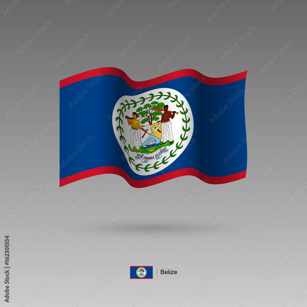 Belize flag. Official colors and proportion correctly. High detailed vector illustration. 3d and isometry. EPS10