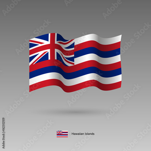 Hawaiian Islands flag. Official colors and proportion correctly. High detailed vector illustration. 3d and isometry. EPS10