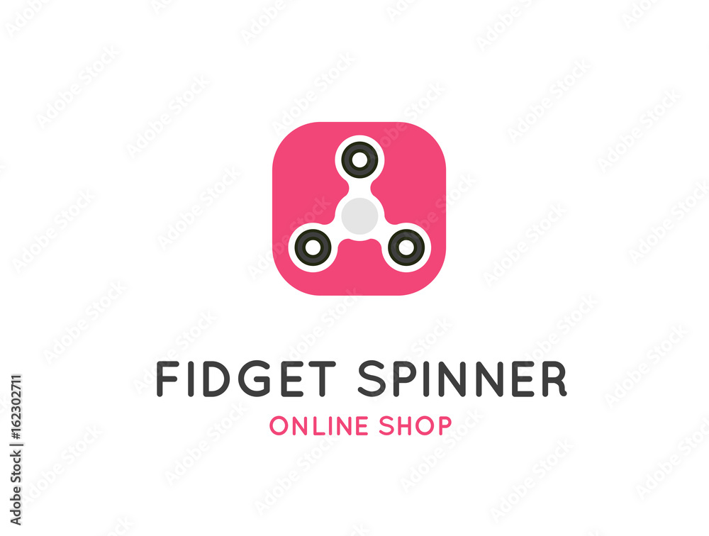Fidget spinner flat illustration logo Fidget spinner flat illustration logo