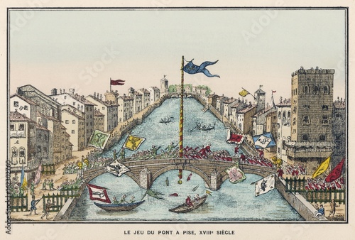 Bridge Fight  Pisa. Date: 18th century