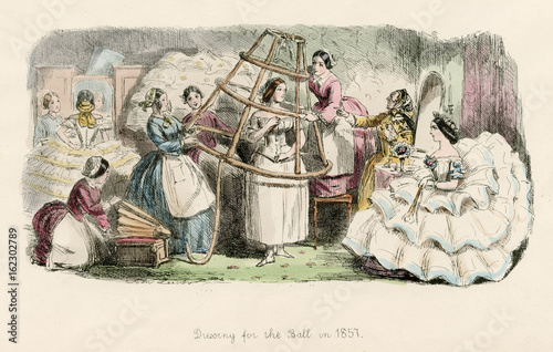 Fotografie Dressing in 1857. Date: 1857