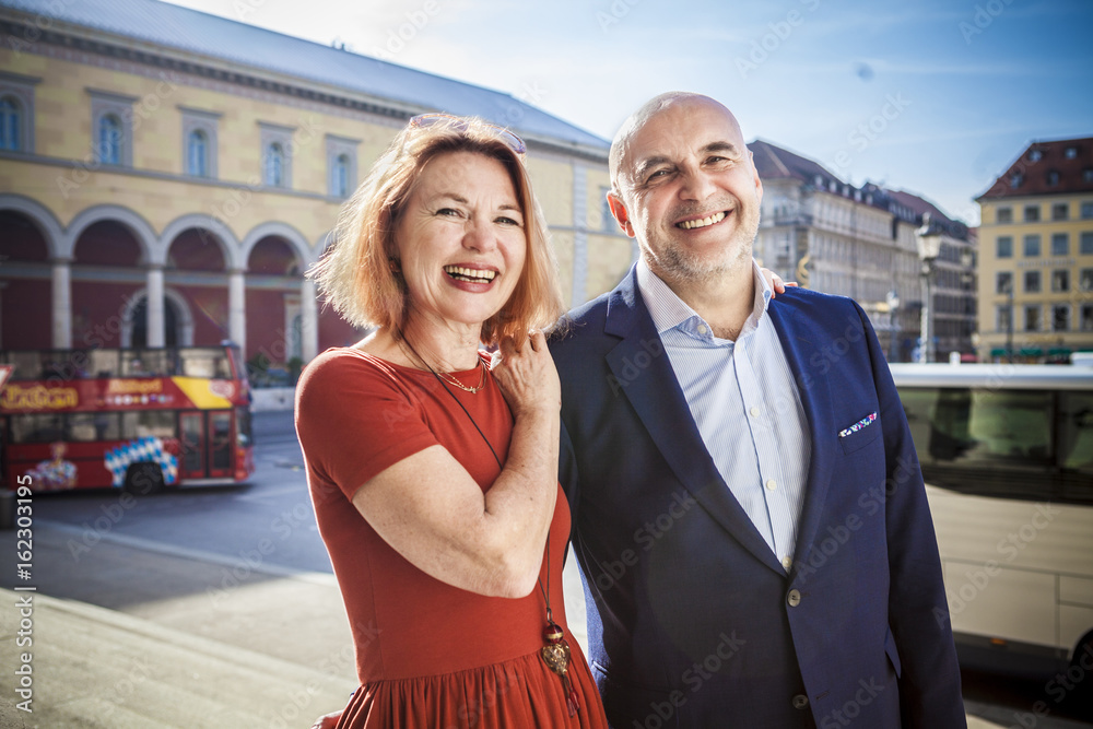 Portrait of happy senior couple, Munich, Bavaria, Germany Portrait of happy senior couple, Munich, Bavaria, Germany
