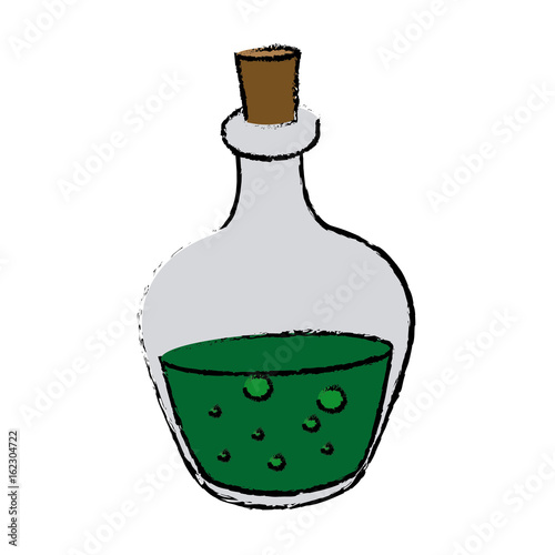 spa glass bottle oil aromatherapy massage vector illustration