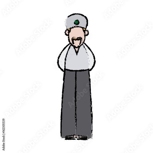 cute cartoon wise king manger character vector illustration