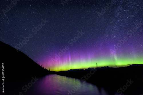 Northern Lights over the North Flathead River, Glacier National Park, Montana