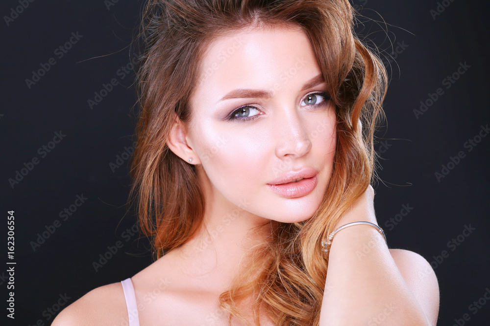 portrait of beautiful delicate woman. Portrait. Beauty. Glamorous look. portrait of beautiful delicate woman. Portrait. Beauty. Glamorous look.