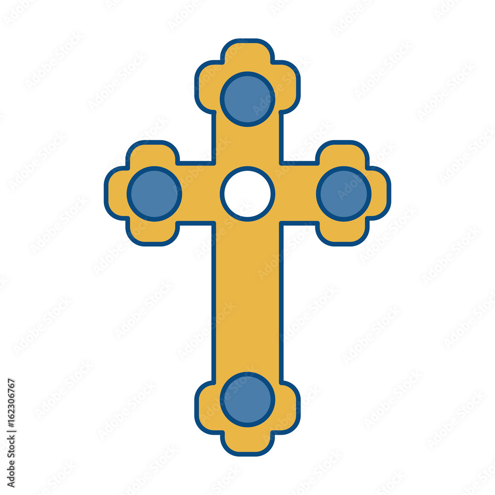 religious cross icon over white background vector illustration