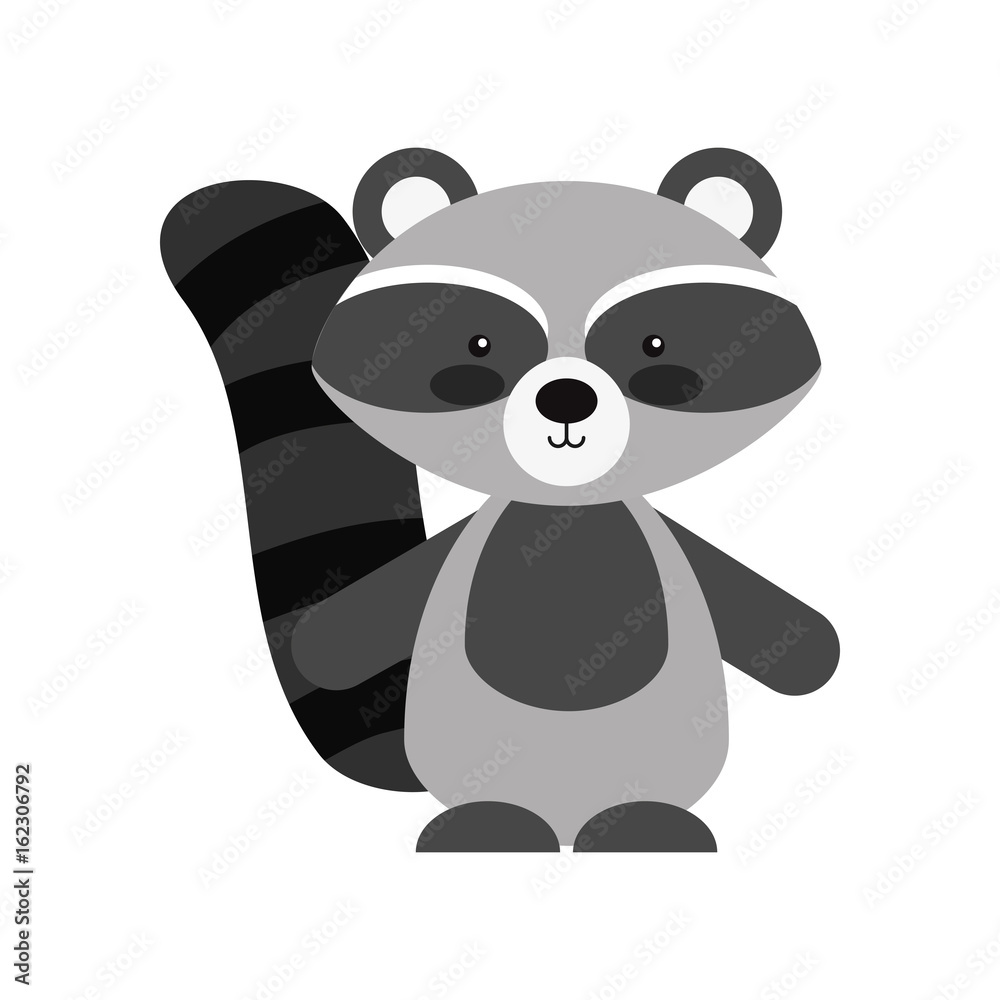 Naklejka premium Animal raccoon cartoon icon vector illustration design graphic