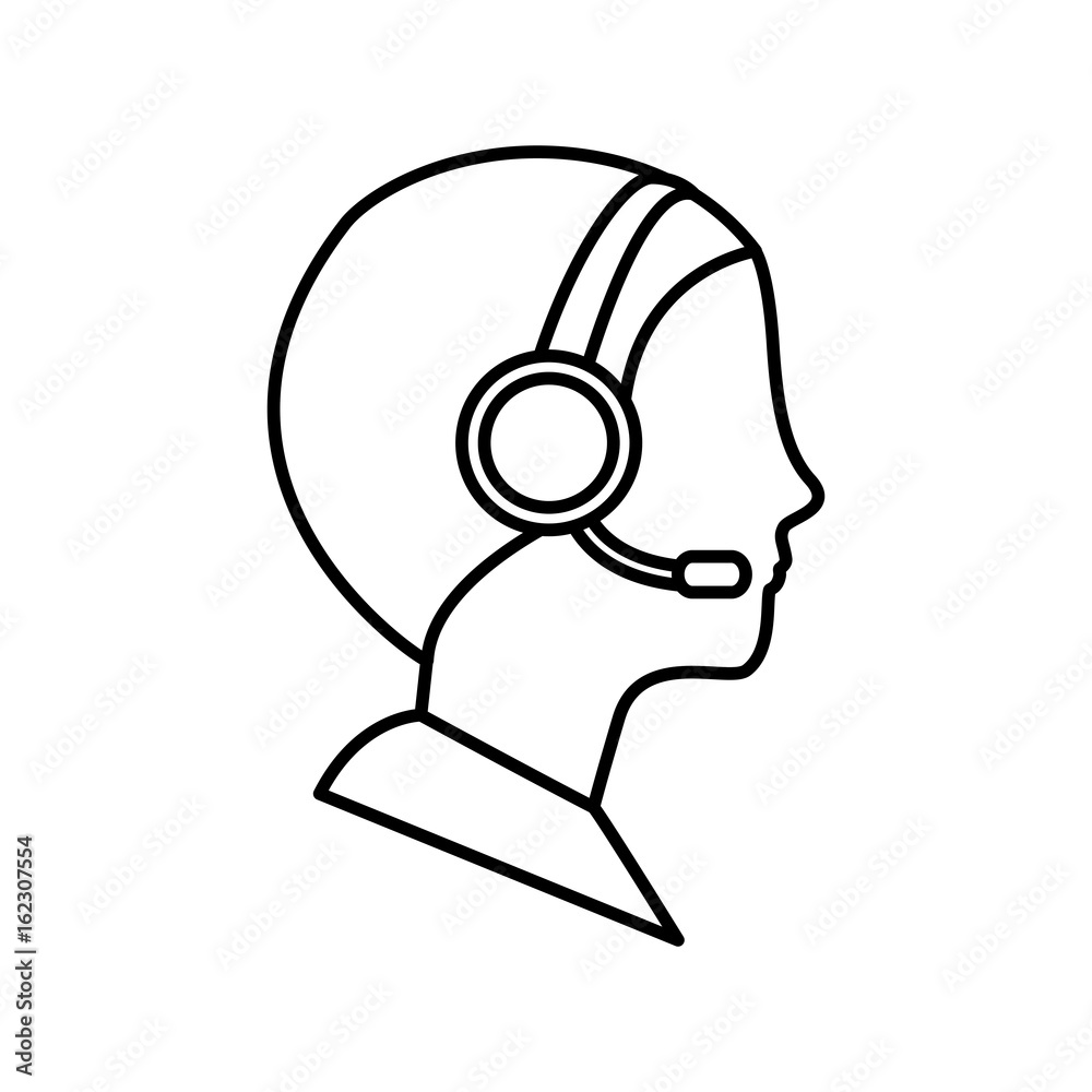 man with headset icon over white background customer service concept vector illustration man with headset icon over white background customer service concept vector illustration