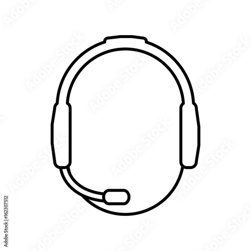 man with headset icon over white background customer service concept vector illustration