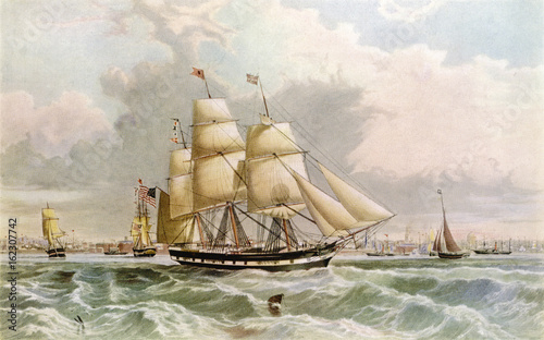 Yorkshire' Packet Ship. Date: circa 1840 photo