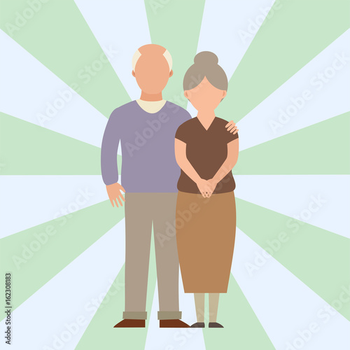 People happy love senior couple cartoon relationship characters lifestyle vector illustration relaxed friends.