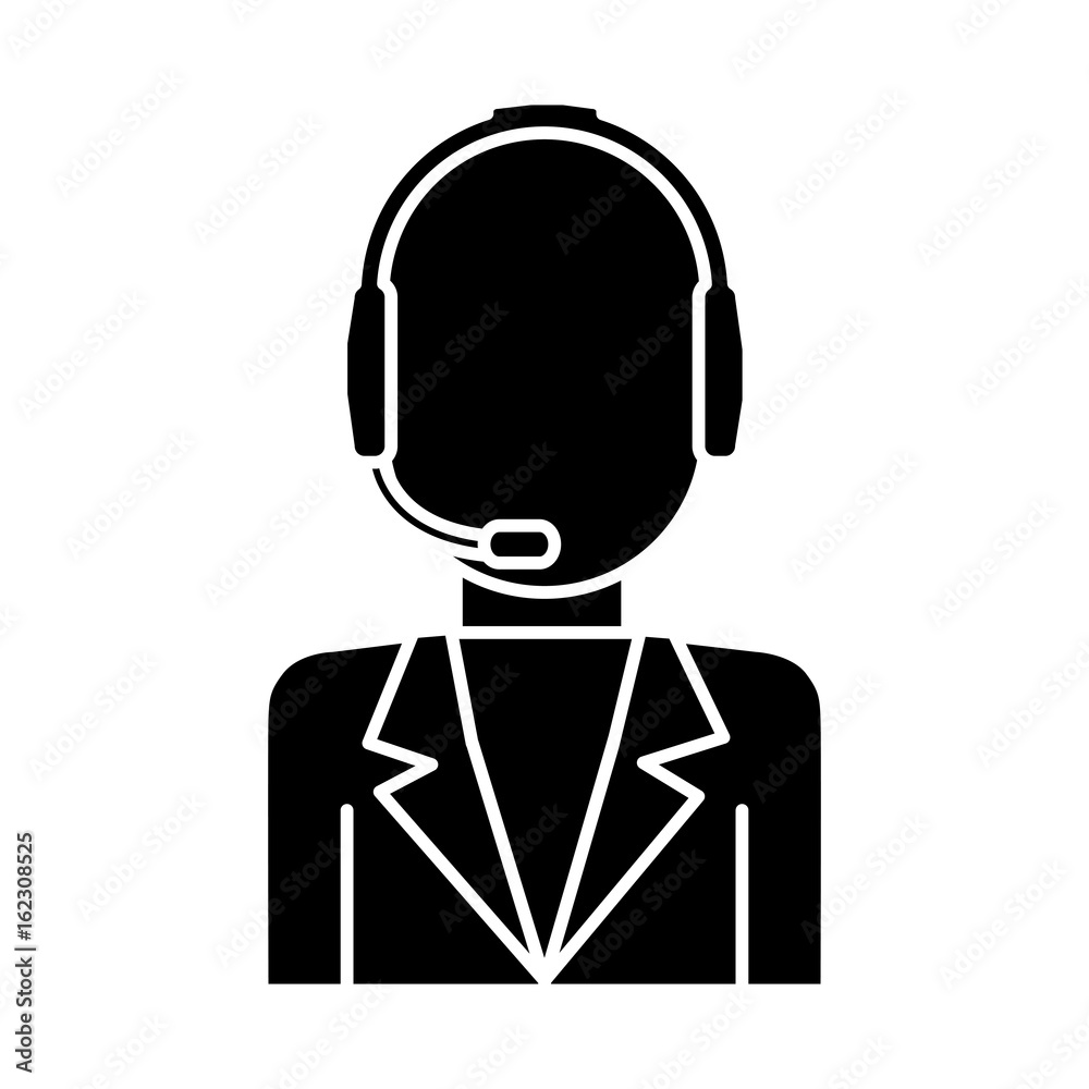 man with headset icon over white background customer service vector illustration man with headset icon over white background customer service vector illustration