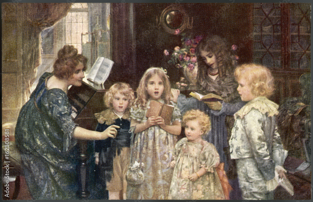 Children Singing. Date: circa 1900