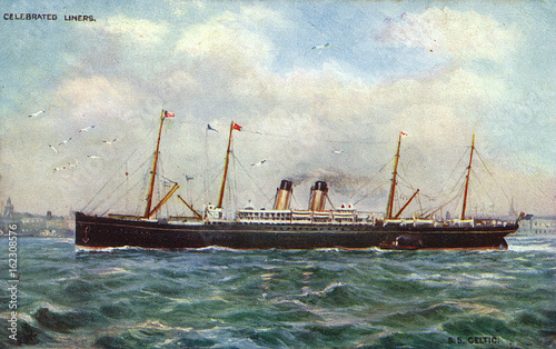 Tableau sur toile Steamships - 'Celtic'. Date: early 20th century